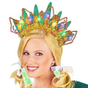 BARTOSI Light Up Headband LED St. Patricks Day Headpiece Glowing Hair Band Party Costume Headwear Cosplay Hair Accessories for Women