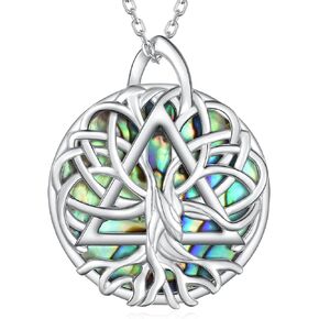 Fuguangju Sobriety Gifts for Women 925 Sterling Silver Recovery Symbol AA Necklace Tree of Life Alcoholics Anonymous Gifts for Women Men