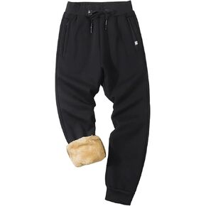 Men's Sherpa Lined Fleece Sweatpants Winter Casual Warm Athletic Pants Joggers Track Pants