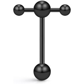 Ruifan T Shape Top Straight Barbell Tongue Ring Piercing 14G