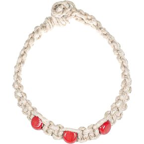 BlueRica Extra Large Hemp Necklace with Three Accent Beads