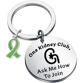 Zuo Bao Donor Appreciation Jewelry Organ Donation Gift One Kidney Club Ask Me How to Join Keychain Kidney Transplant Gift
