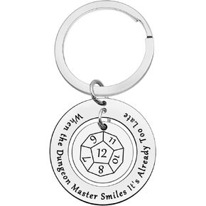 Xiahuyu Gift for Dungeon Master Keychain Dungeons and Dragons Gift When The Dungeon Master Smiles It's Already Too Late Keychain Funny DND Gift RPG Gift Gamer Gift for Dungeon Masters Fans Gift
