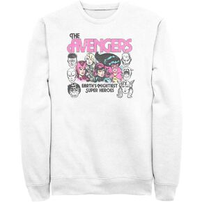 Marvel Men's Comics Retro Avengers Group Pullover Crew Fleece