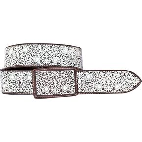 Genérico حزام جلدي للرجال زهور ورموز. سينتو شارو دي كورو لاسيادو. الألوان حزام جلد بني وأبيض. in Kuwait