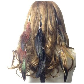 Feather Hair Clips Headband Hippie Indian Boho Barrettes Hair Bands Tassel Bohemian Halloween Hair Hoop Women Cute Hairband Party Decoration Cosplay Costume Handmade Headpiece Hair Accessories 3 Pcs
