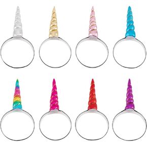 8 Pcs Unicorn Headband, Mixed Color Polyester Unicorn Horn Elastic Headband Adjustable Headpiece Headband for Birthday Halloween Cosplay Party in Saudi Arabia