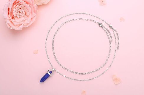 XIANNVXI شفاء كريستال حجر نقطة قلادة الطبيعية الريكي الكوارتز الأحجار الكريمة قلادة القلائد الطبقات المختنق الساحرة مجوهرات للنساء in Kuwait