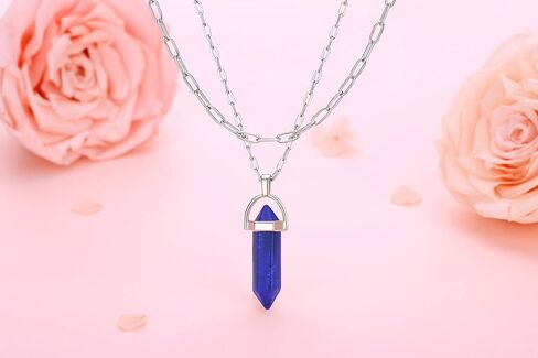 XIANNVXI شفاء كريستال حجر نقطة قلادة الطبيعية الريكي الكوارتز الأحجار الكريمة قلادة القلائد الطبقات المختنق الساحرة مجوهرات للنساء in Kuwait