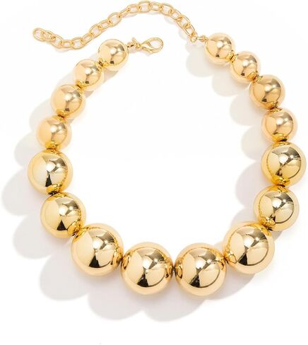 FANJURNEY Boho Round Pearl Jewelry Set Chunky Geometric bead Necklace Set for Women Girls in Saudi Arabia