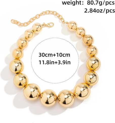 FANJURNEY Boho Round Pearl Jewelry Set Chunky Geometric bead Necklace Set for Women Girls in Saudi Arabia