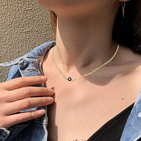 HUASAI Evil Eyes Choker Necklace for Women Evil Eye Necklace Choker Ojo Necklace for Teen Girls in Kuwait