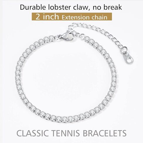 FindChic 925 Sterling Silver Figaro/Cuban Link Italian Chain Bracelets for Women Men 3MM/5MM Width 6.3'' to 8.3'' Length Adjustable, with Gift Box in Kuwait