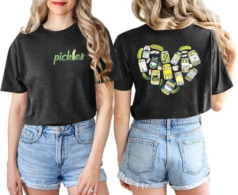 قميص مخلل قميص مخلل بلايز - تي شيرت نسائي برسوم مخلل خيار مخلل تي شيرت مخلل مخلل ملابس هدية لعشاق المخلل in Kuwait