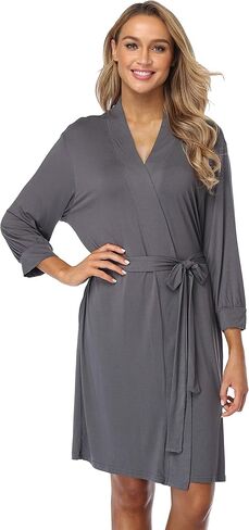 أرواب قطنية للنساء، رداء حمام سبا خفيف الوزن، رداء كيمونو محبوك ناعم، ملابس نوم للسيدات S-XXL in Kuwait