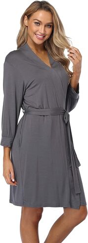 أرواب قطنية للنساء، رداء حمام سبا خفيف الوزن، رداء كيمونو محبوك ناعم، ملابس نوم للسيدات S-XXL in Kuwait