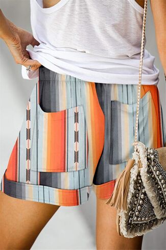 ONLYSHE Womens Casual Drawstring Shorts Summer Elastic Waist Shorts Pocketed Pants in Kuwait