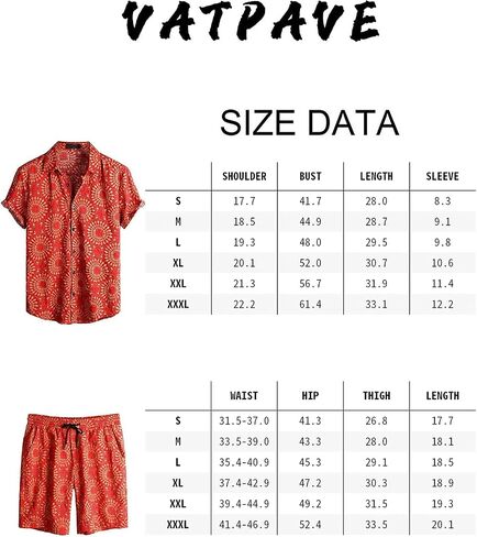 VATPAVE Mens Floral Hawaiian Shirts Short Sleeve Button Down Beach Shirts Suits in Saudi Arabia