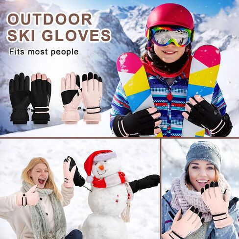 4 Pair Winter Ski Snow Gloves for Women Men Youth Touchscreen Waterproof Hand Warming Gloves in Saudi Arabia