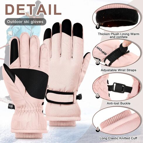 4 Pair Winter Ski Snow Gloves for Women Men Youth Touchscreen Waterproof Hand Warming Gloves in Saudi Arabia
