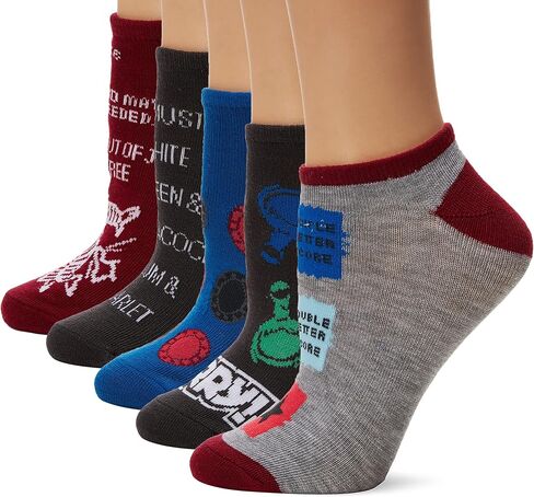 Hasbro Board Games Womens 5 Pack No Show Casual Sock، أسود، 9-11 US in Saudi Arabia