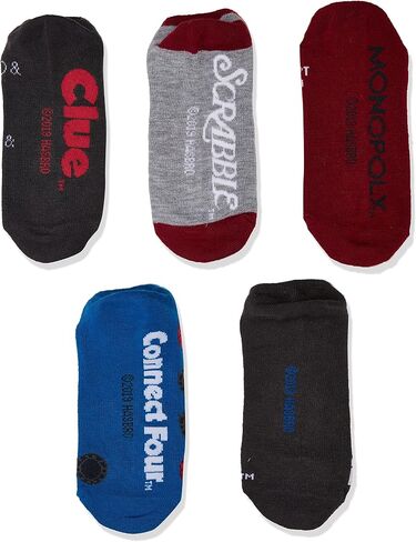 Hasbro Board Games Womens 5 Pack No Show Casual Sock، أسود، 9-11 US in Saudi Arabia