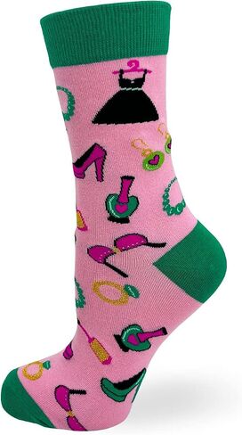 Treat Yo'Self Cute Graphic Socks for Women - Pink, Multicolor - 1 Pair, Fits Shoe Size 5-10 in Saudi Arabia