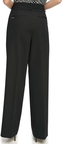 Tommy Hilfiger Women's Full Length Wide Leg Trouser, Black, 12 in Saudi Arabia