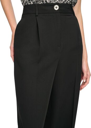 Tommy Hilfiger Women's Full Length Wide Leg Trouser, Black, 12 in Saudi Arabia