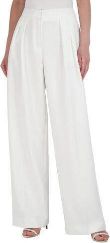 BCBGMAXAZRIA Women's High Waisted Wide Leg Pant Front Pleats Functional Pockets Trouser in Saudi Arabia