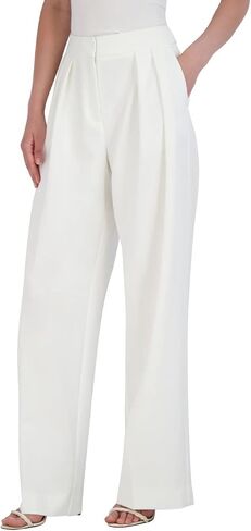 BCBGMAXAZRIA Women's High Waisted Wide Leg Pant Front Pleats Functional Pockets Trouser in Saudi Arabia