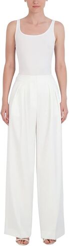 BCBGMAXAZRIA Women's High Waisted Wide Leg Pant Front Pleats Functional Pockets Trouser in Saudi Arabia