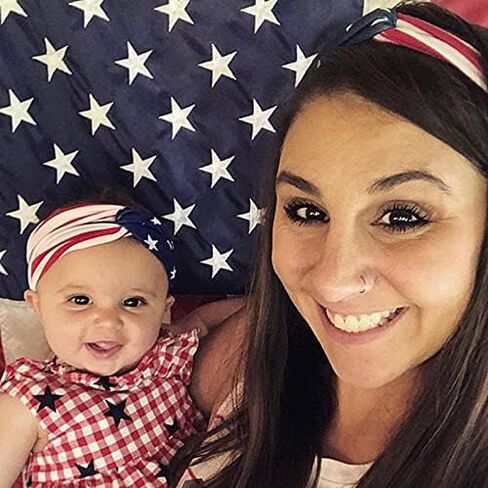 LABANCA 4 Pack 4th of July Headband Head Band Wrap American Flag Print Elastic Cloth Hairbands Bandana (4 Pcs) in Kuwait