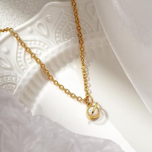 18K Gold Plated Moon and Saturn Pendant Necklace Set/Natural Opal Necklace for Women in Saudi Arabia