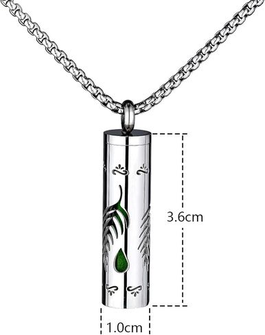 LUV-SPOT Top Essential Oils Diffuser Necklace Set with 2 Pendants, 316L Stainless Steel Couple Necklaces with Green Leaf Hollow Pattern in Kuwait