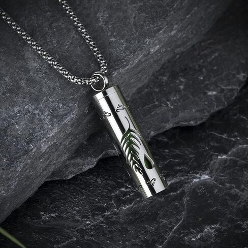 LUV-SPOT Top Essential Oils Diffuser Necklace Set with 2 Pendants, 316L Stainless Steel Couple Necklaces with Green Leaf Hollow Pattern in Kuwait