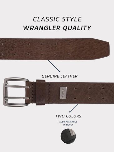 Wrangler Men’s Logo Ornament Casual Everyday Belt for Jeans, Khakis in Saudi Arabia