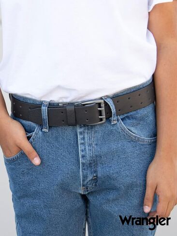 Wrangler Men’s Logo Ornament Casual Everyday Belt for Jeans, Khakis in Saudi Arabia