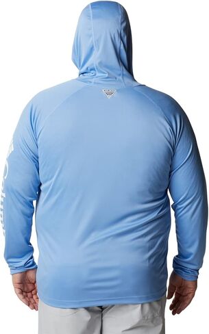 Columbia Men's PFG Terminal Tackle Fishing Hoodie, Breathable, UV Sun Protection, White Cap/White Logo,5X Tall in Saudi Arabia