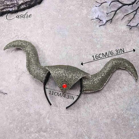 عصابة رأس من CASDRE Ox Horns، عصابة رأس من الذهب الأسود، أغطية رأس قابلة للتعديل، إكسسوارات شعر الهالوين للنساء والفتيات in Kuwait