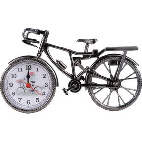 BESPORTBLE Vintage Bicycle Clock Mini Bike Model Alarm Clock Creative Desk Shelf Clock Bike Desk Clock Desktop Adornment for Kids Birthday New Year Gift (No Battery)