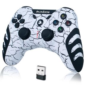 DoJoZone Wireless PC Controller, PS3 Controller Gamepad with Dual Vibration, 2.4G Wireless Gaming Controller for Windows PC, PS3, Steam, Android TV/TV Box, Laptop, Raspberry Pi, Camo Green