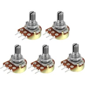 uxcell WH148 20K Ohm Variable Resistors Single Turn Rotary Carbon Film Taper Potentiometer 5pcs