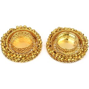 Decorative Handmade Tea Light Candle Holder Diya Set of 2 Golden T Lights Candle Stand for Festival Decorations Lighting Accessories Home Décor (Without Wax) Size- 3"