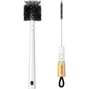 MR.SIGA Water Bottle Brush and Straw Cleaner Brush, Long Handle Bottle Cleaner Brush, 2 in 1 Bottle Cleaning Brush for Sports Bottles, Baby Bottles, Mugs, Straws