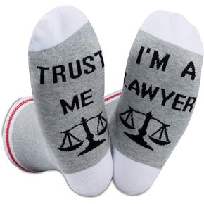 2PAIRS Funny Socks Gift For Lawyer Trust Me I Am A Lawyer Socks For Law School Graduation Gift