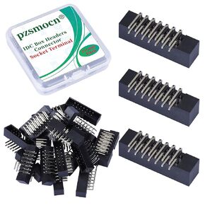 20 Pieces IDC 2 * 4 Double Row 8-Pin Box Header Connector Male Socket Terminal 2.54 mm Pitch, JTAG ISP 8-Pin in-line Connector Adapter Cable Male Socket Terminal for PCB Electronic Project.