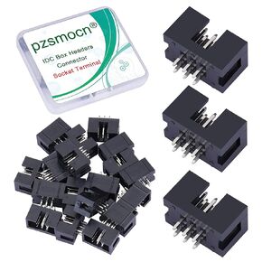 20 قطعة IDC 2*4 صف مزدوج 8-Pin صندوق رأس موصل ذكر المقبس محطة 2.54 مللي متر الملعب ، JTAG ISP 8-Pin في خط موصل كابل محول محطة المقبس الذكور لمشروع PCB الإلكتروني.