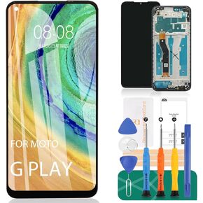 for Motorola Moto G Play 2021 Screen Replacement for Moto G Play 2021 LCD for G Play 2021 Display for XT2093-3 XT2093DL Digitizer Touch Screen Assembly Repair Kits(Black with Frame)