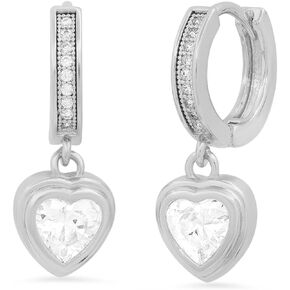 Steeltime Brass Huggie Earrings with Simulated Diamonds